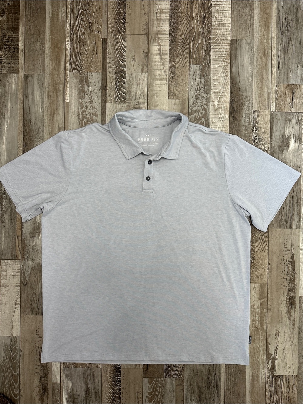 Free Fly Apparel Mens Light Gray Flex Polo Shirt